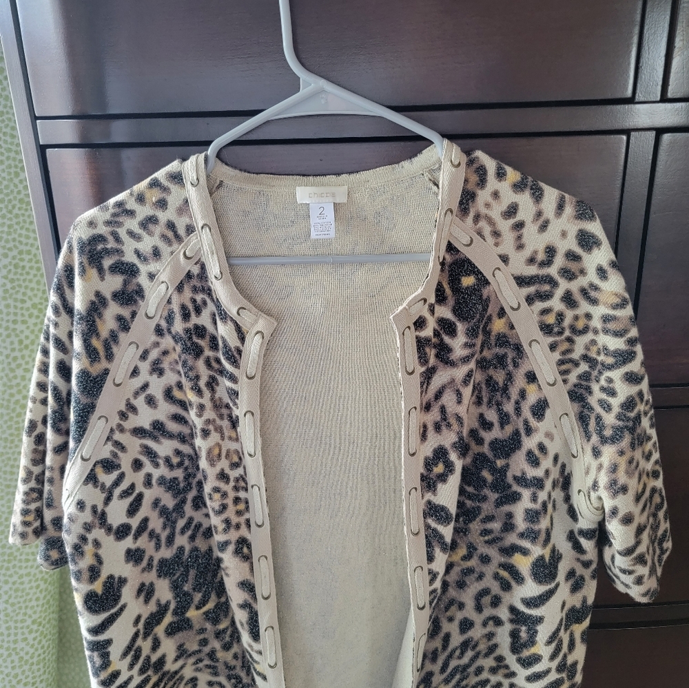 Chicos size 2 cheetah sweater.